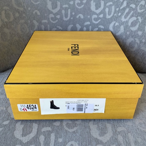 Fendi Black Combat Boots size 38.5 - Picture 9 of 10